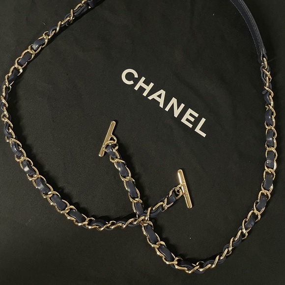 Chanel Navy Chevron Leather Medium Trendy Bowling Top Handle - Picture 6 of 10